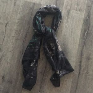 Sheer skull scarf or wrap